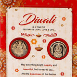 Pack Of 6 Diwali Aarti with Golden Coins Greeting Card