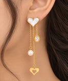 Pearl Heart Multi-Drop Stud Earrings | Stupid Cupid