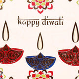 Pack of 50 Happy Diwali Diyas Rangoli Greeting Card