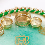 Divine Ganesha Green Designer Pooja Thali