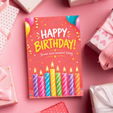 Happy Birthday Candles Personalised Greeting Card with Chocolate