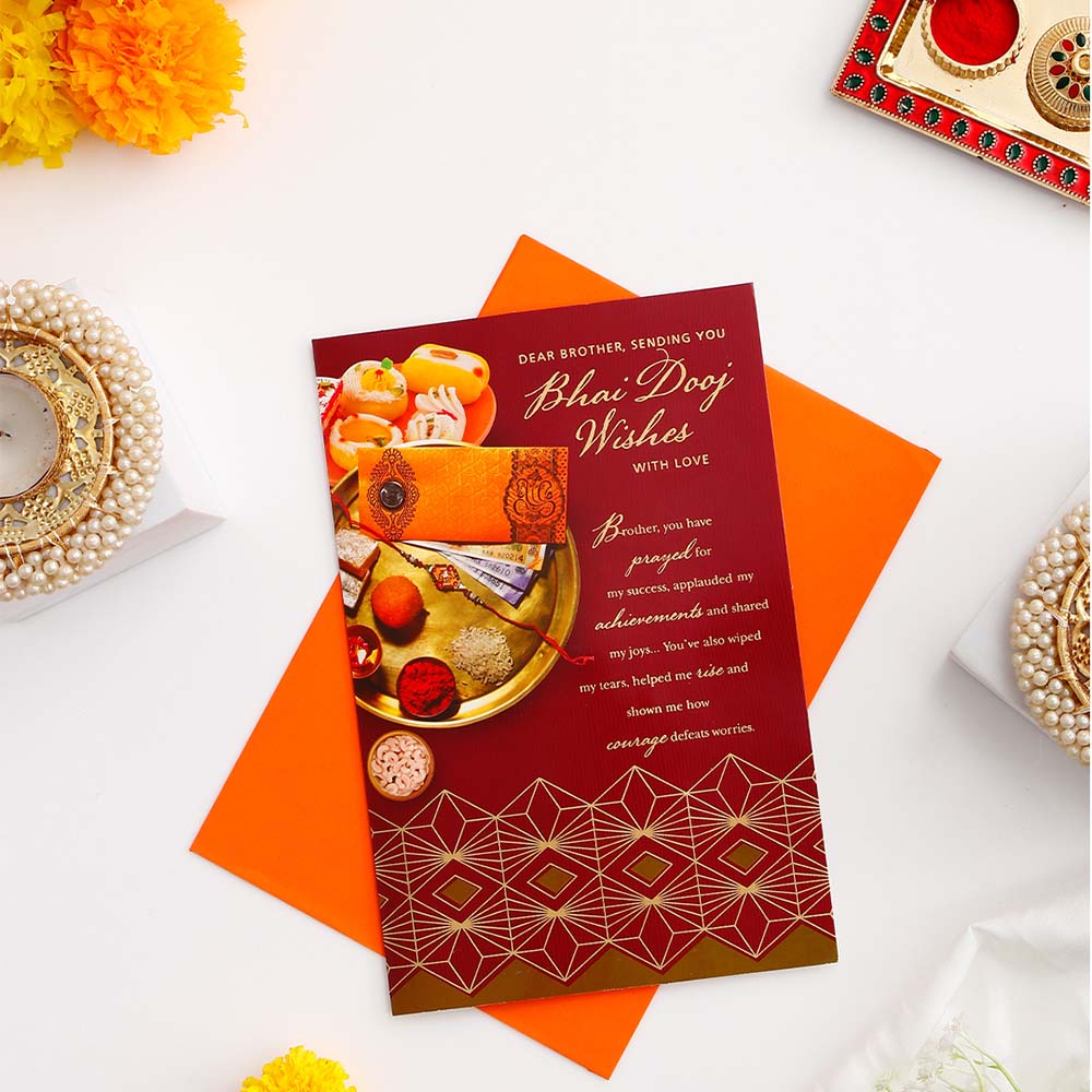Dear Brother Bhai Dooj Greeting Card with Dry Fruits
