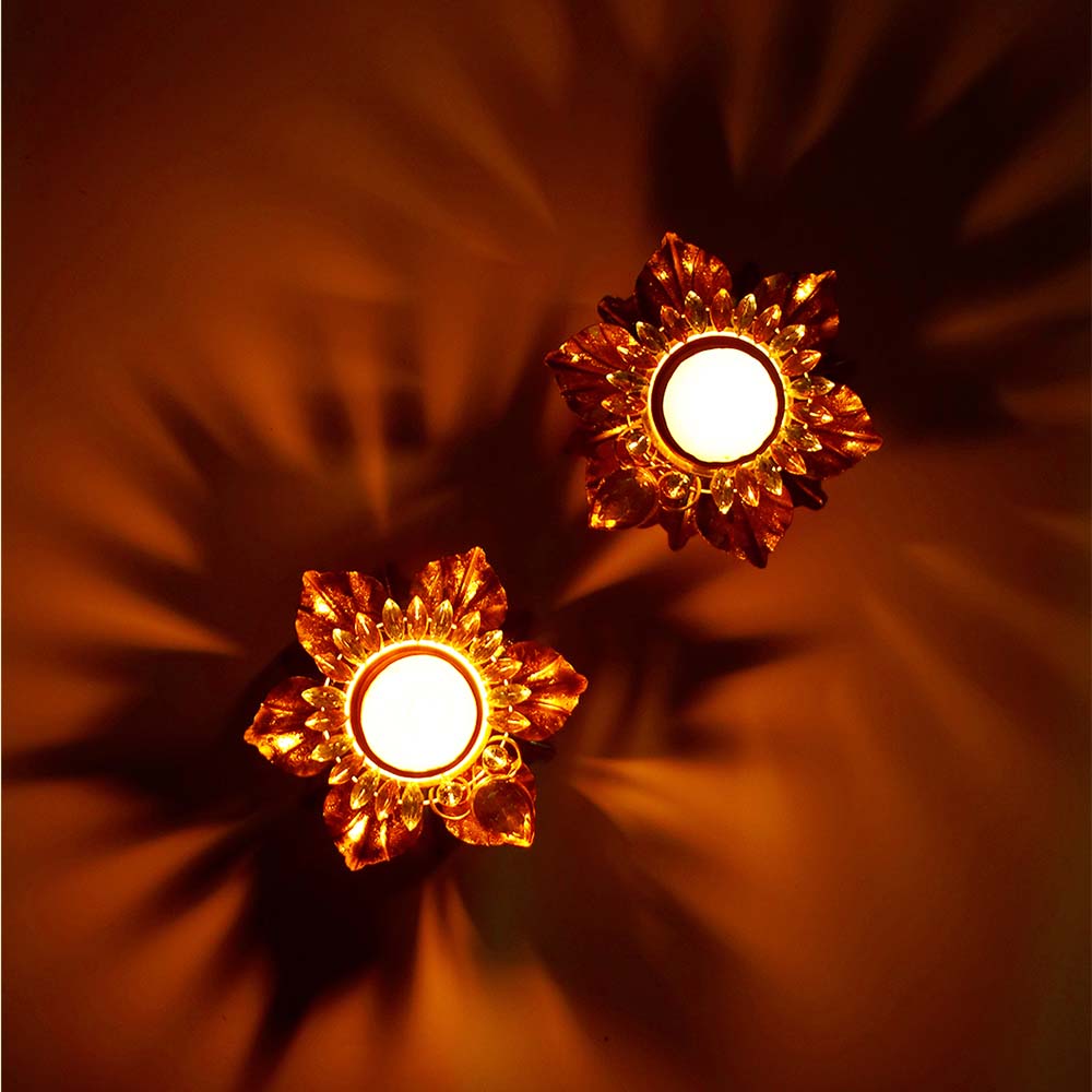 Handcrafted Leaves Diya with Dry Fruits