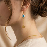 Blue Evil Eye Charm Dangle Earrings | Stupid Cupid