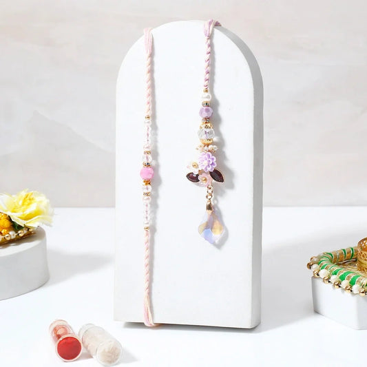 Bhaiya bhabhi Floral Charm Rakhis with Ferrero Rocher (24 pcs)