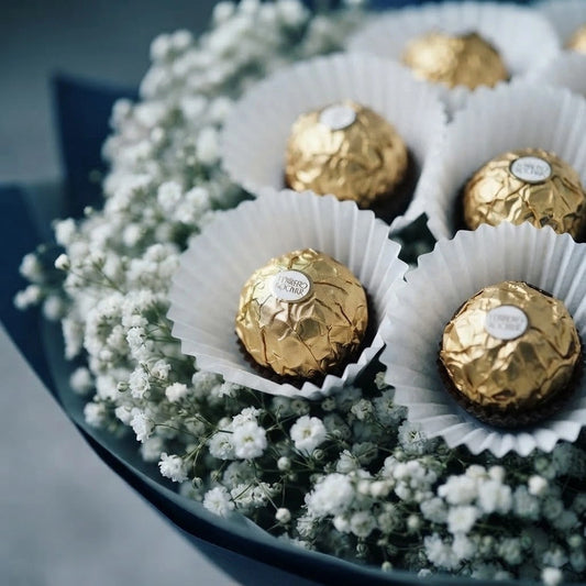 Ferrero Rocher Chocolate Bouquet in Black Wrap