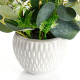 Artificial Red Rose Bouquet in Ceramic Pot