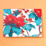 Pack of 50 Red Camellia and Berries Greeting Card