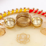 Divine Ganesha White Designer Pooja Thali