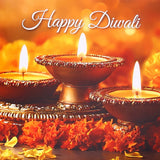 Pack of 50 Happy Diwali Brass Diyas Greeting Card