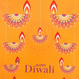Pack of 50 Happy Diwali Hanging Diyas Mandala Greeting Card