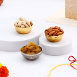 Golden Akhand Jyot Diya with Dry Fruits