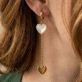 Opal Heart Chain Dangle Earrings | Stupid Cupid