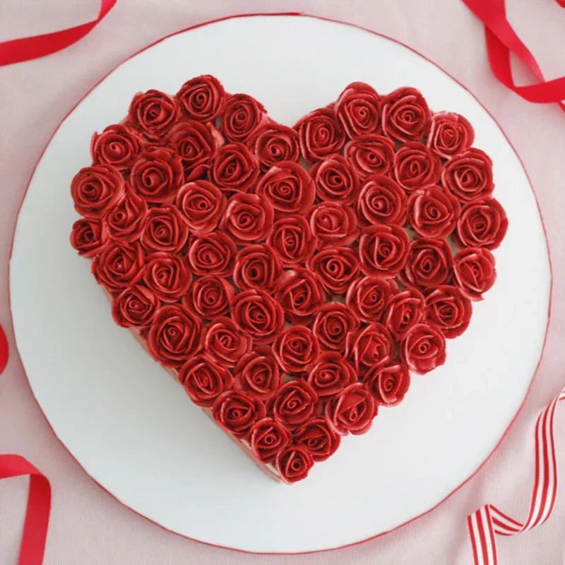 Fondant Rose Ruffles Beauty Cake