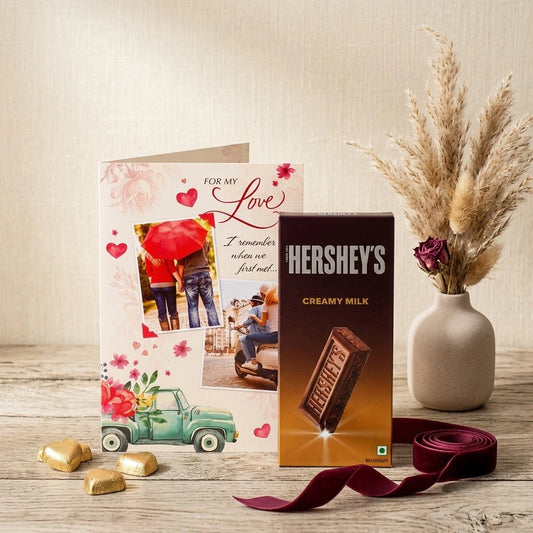 I Remember When We Met Greeting Card With Chocolate