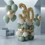 Olive & Gold Age Foil Balloon Pillar Decor