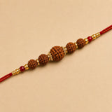 Rudraksha Rakhi with Kaju Roll & Almonds | Sacred Rakhi Dry Fruit Hamper
