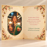 Personalized Happy Diwali Greeting Card with Rangoli, Diyas & Message