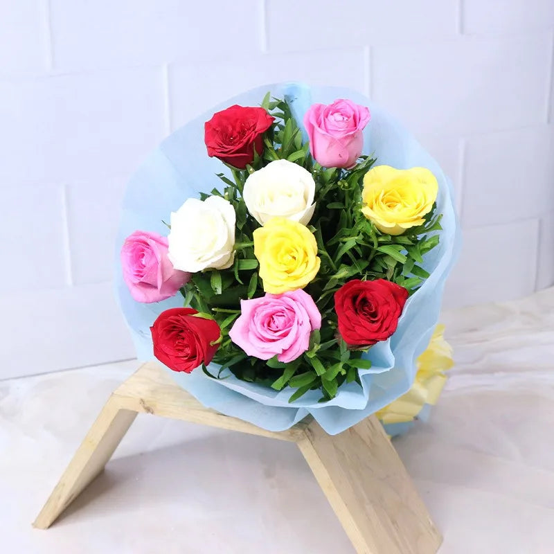 Stunning 10 Mix Roses Bouquet