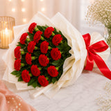 Red Carnations With Chocolate Truffle Cake