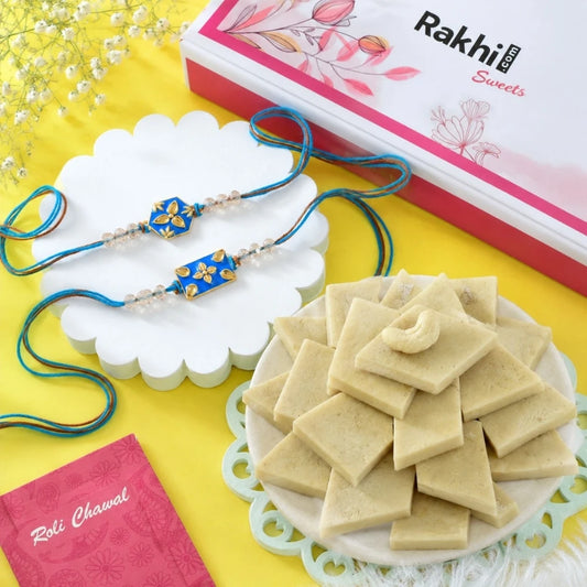 Charming Bhai Rakhi with Kaju Katli