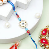Enamel Flower Charm Rakhi with Gulab Jamun