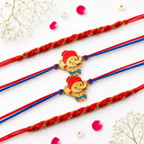 Set of 4 Ganesha & Mauli Rakhi with Motichoor Laddoo | Divine Rakhi Family Set
