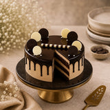 Yellow Roses With Chocolate Cream Cake