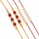 Pearl & Rudraksha Family Rakhi Pack with Gulabjamun & Cashews | Rakhi Hamper