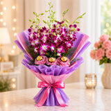 10 Purple Orchids, Eggless Pineapple Cake & Ferrero Rocher