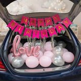 Pink Love Car Boot Birthday Surprise Decor