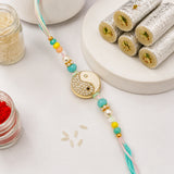 Yin Yang Rhinestone Rakhi with Kaju Roll