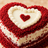 Red Velvet Heart Shape Cream Cake