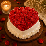 Pretty Roses Black Forest Heart Cake