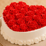 Pretty Roses Black Forest Heart Cake