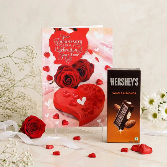 Celebration of Love Anniversary Card With Chocolate