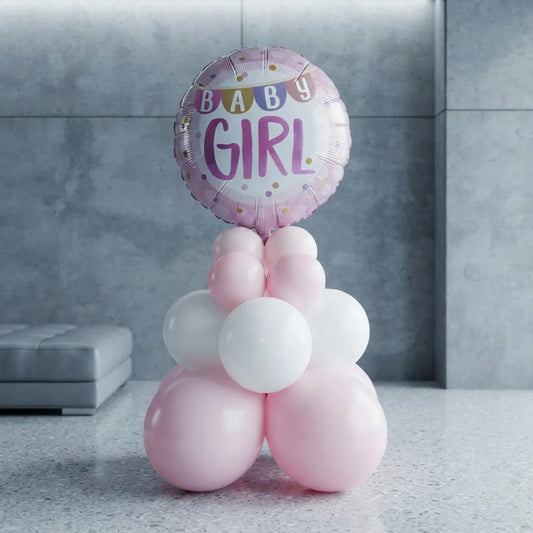 Baby Girl Foil Balloon Stand Decor