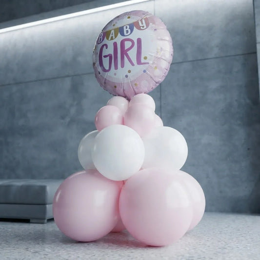 Baby Girl Foil Balloon Stand Decor