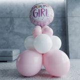 Baby Girl Foil Balloon Stand Decor