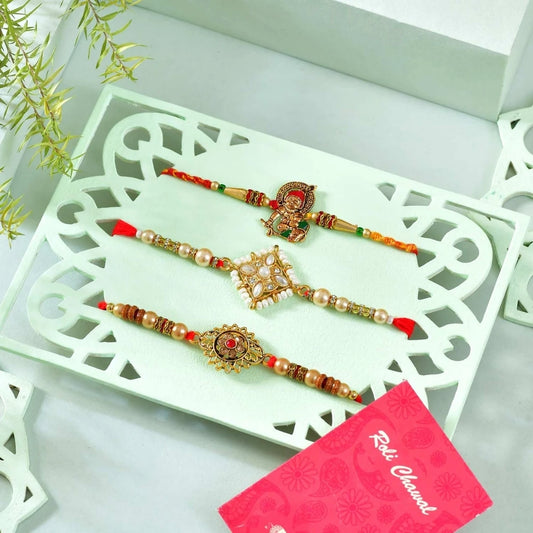 Blissful Rakhi Hamper with Soan Papdi, Ferrero Rocher, Lindt Extra Creamy Chocolate Bar, Almond, Cashew & Pistachio