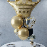 Golden Crown Balloon Bouquet Stand Decor