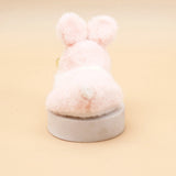 Fluffy Pink Bunny Rabbit Plush Keychain