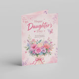 Pink Bouquet Daughter's Day Personalised Card
