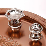 Om Shubh Laabh Copper Pooja Thali Set