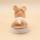 Fluffy Brown Bunny Rabbit Plush Keychain