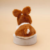 Brown Fluffy Rabbit Plush Keychain