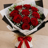 Crimson 10 Red Roses Bouquet