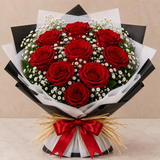 Crimson 10 Red Roses Bouquet