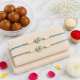 Set of 2 Meenakari Rakhi with Festive Indian Sweets | Handcrafted Artisan Rakhi Gift