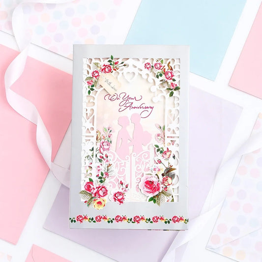 With Love On Your Anniversary Greeting Card With Chocolate